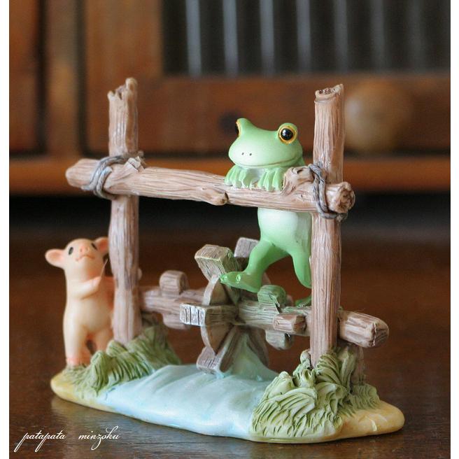 Copeau コポー 水車を踏むカエル 置物 ダイカイ オブジェ カエル 雑貨