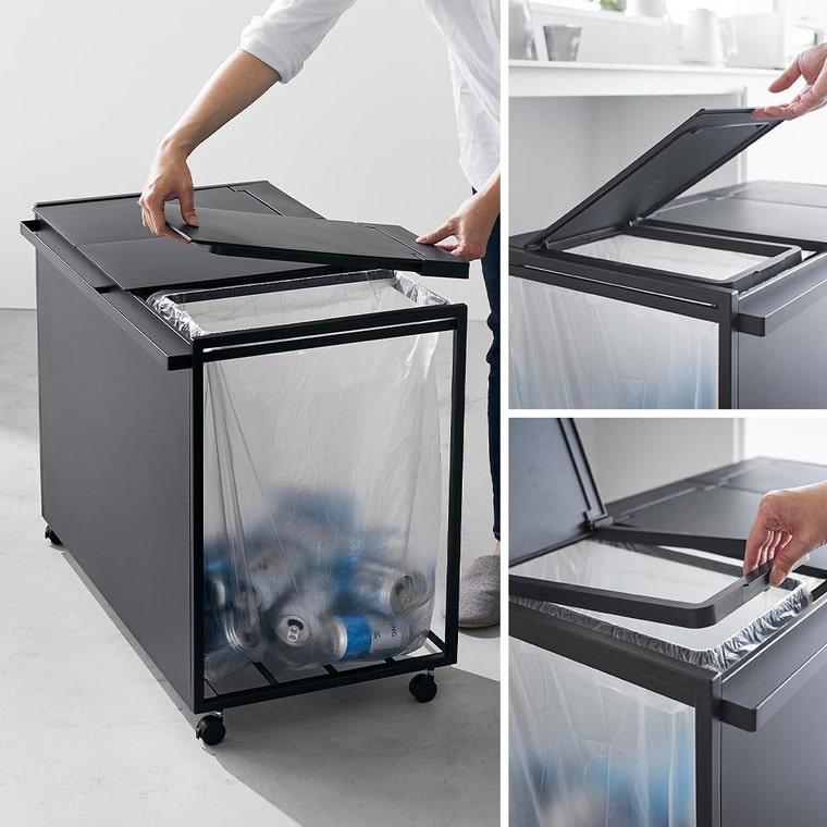 tower 山崎実業 蓋付き目隠し分別ダストワゴン タワー ゴミ箱 公式 45L