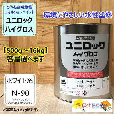 水性塗料 【つや有り 日塗工 N-90】 マンセル N9.0 DIY 建物 塗装