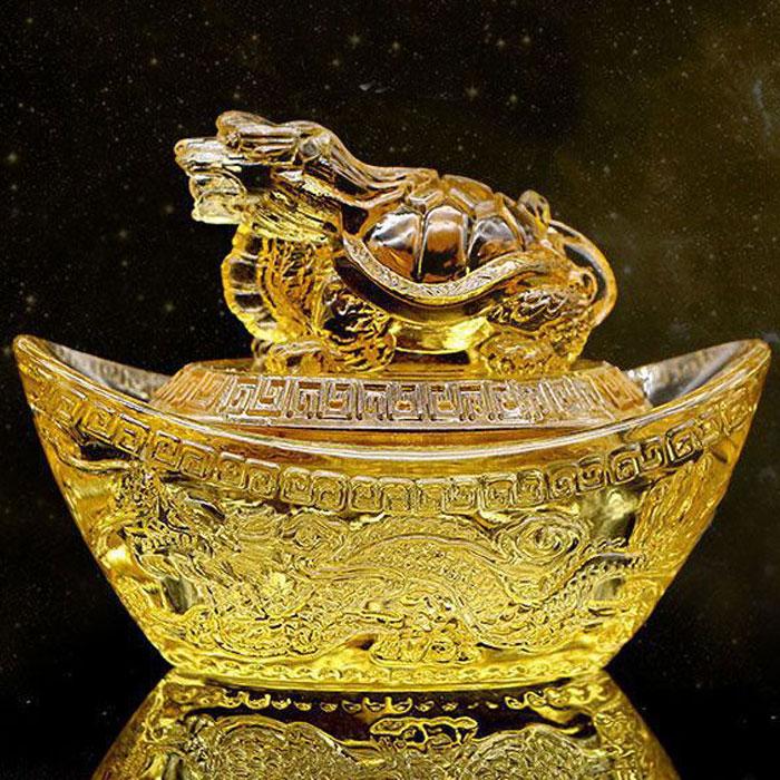 龍亀 】 龍亀 ロングイ 元宝 風水 開運 幸福 幸運 金運 運気上昇 国内