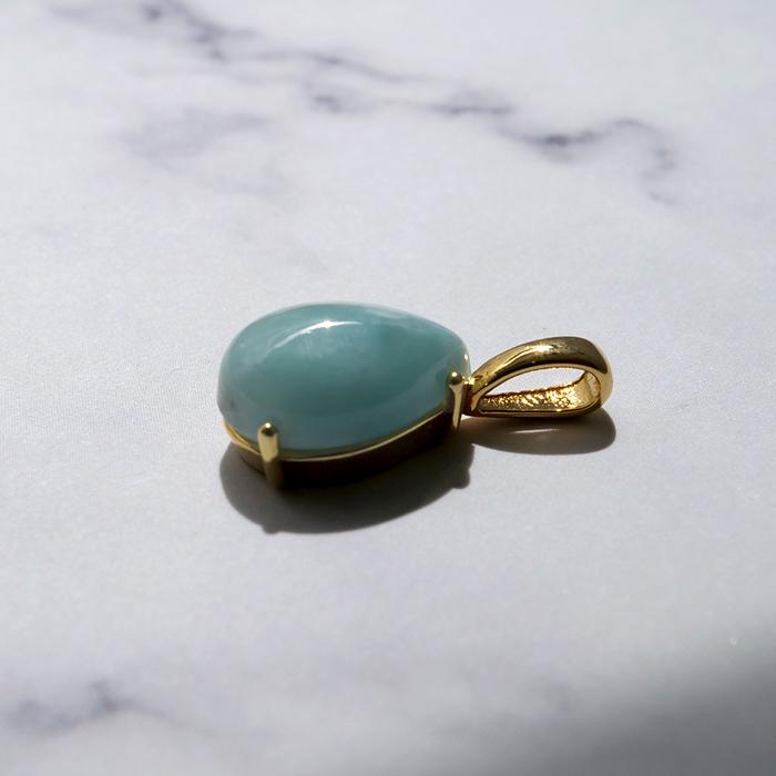 ラリマー ペンダントトップ ステンレス SUS304 金属アレルギー対応