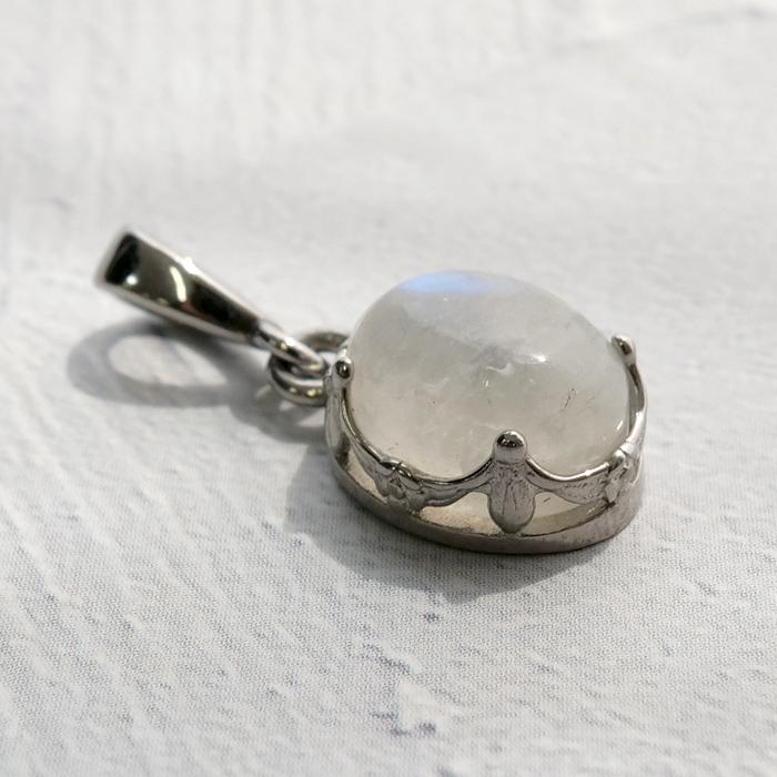 ムーンストーン ペンダントトップ 天然石 オーバル バチカン 神秘的