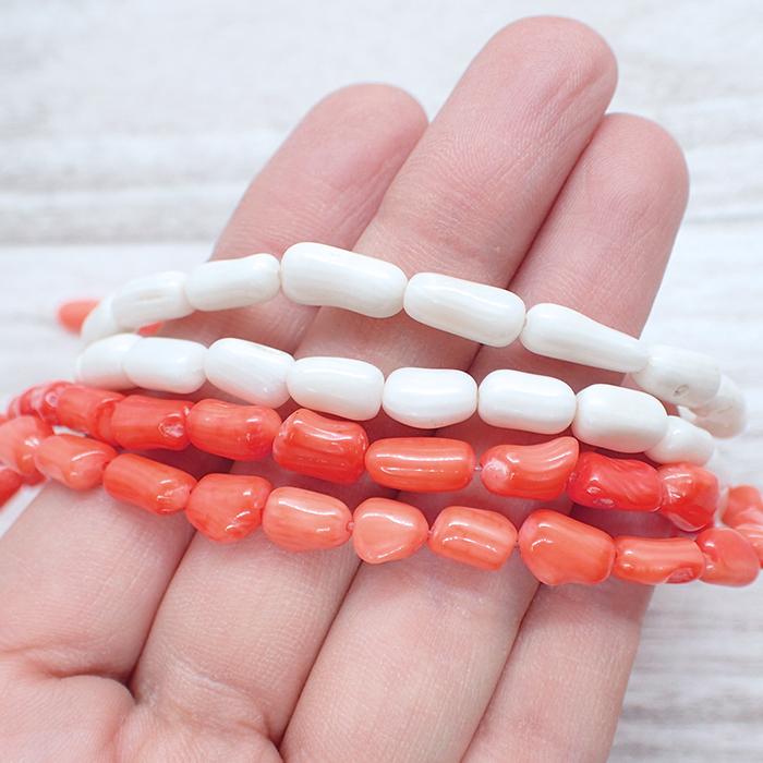 15.サンゴビーズ (染色) 枝さざれビーズ 1連 全2色 #4 チューブ