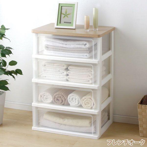 IRIS OHYAMA（アイリスオーヤマ） ウッドトップチェスト WTW-544 4段