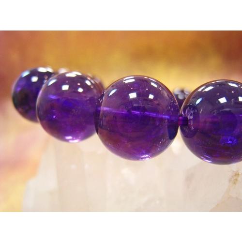 アメジスト ブレスレット 天然石 パワーストーン 良質 レア 約 15ミリ