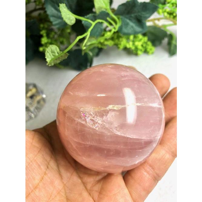 ローズクォーツ 丸玉 水晶 紅水晶 天然石 パワーストーン かわいい