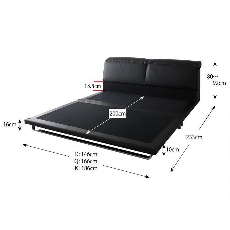 キングベッド 高級レザーベッド ホワイト 白 レザーベッド キング 大型