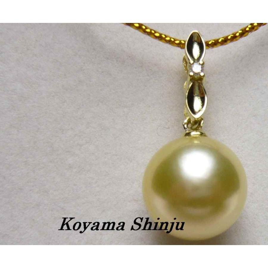 pt23絶品カラー！天然シャンパンゴールド白蝶真珠ダイヤ0．01Ct