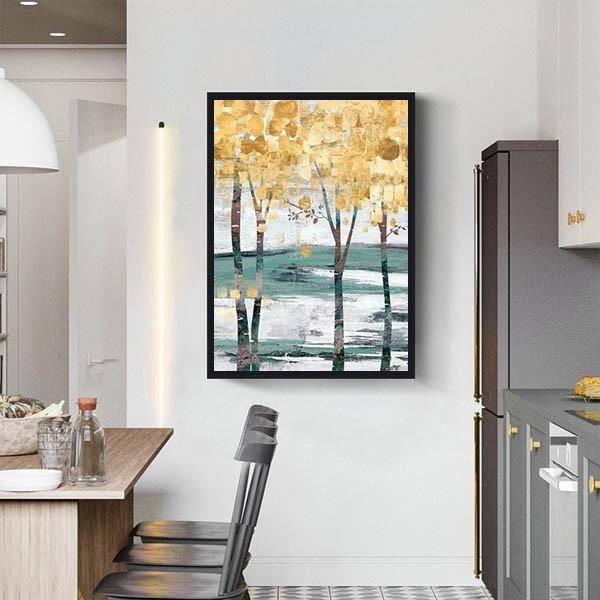 2枚セット 33×43cm アートパネル 枠付きフレーム絵画 抽象画 イチョウ