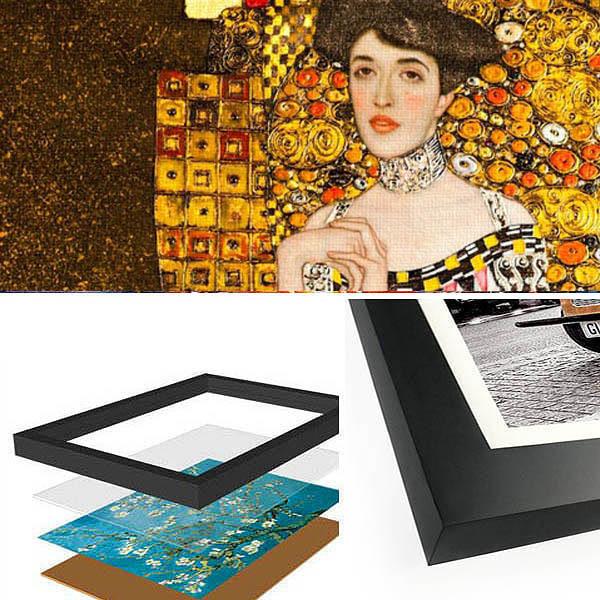 単品 33×43cm アートパネル 枠付きフレーム絵画 クリムト 接吻 肖像