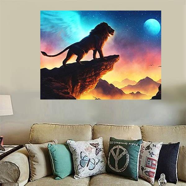 中級 フル ダイヤモンドアート キット ビーズ刺繍 ライオン キング