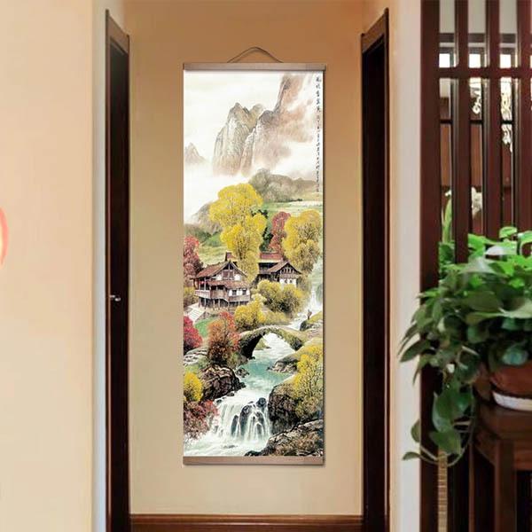 タペストリー 壁掛け ハンガーポスター 掛け軸風 水墨画 アジアン