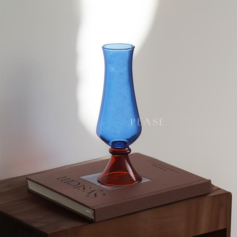 フラワーベース ガラス 花瓶 ツートーンカラー バイカラー おしゃれ