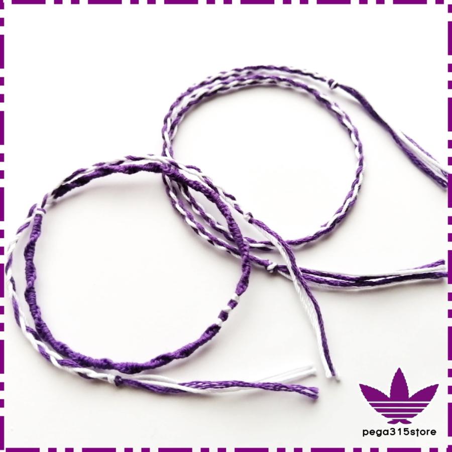 アンクレット 足首 ミサンガ 3本ライン 2本セット メンズ 紫 送料
