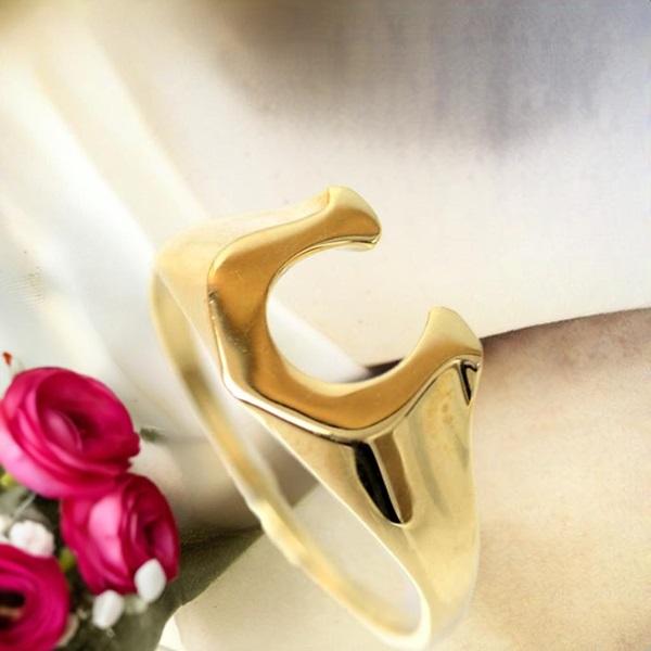 18金 リング 指輪 k18リング ゴールドリング K18 馬蹄 ホースシュー