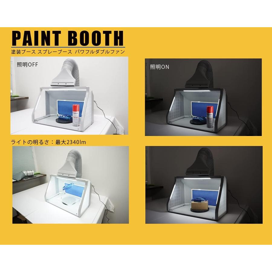スプレーブースキット 塗装ブース 照明 LEDライト 無段階調整 強力