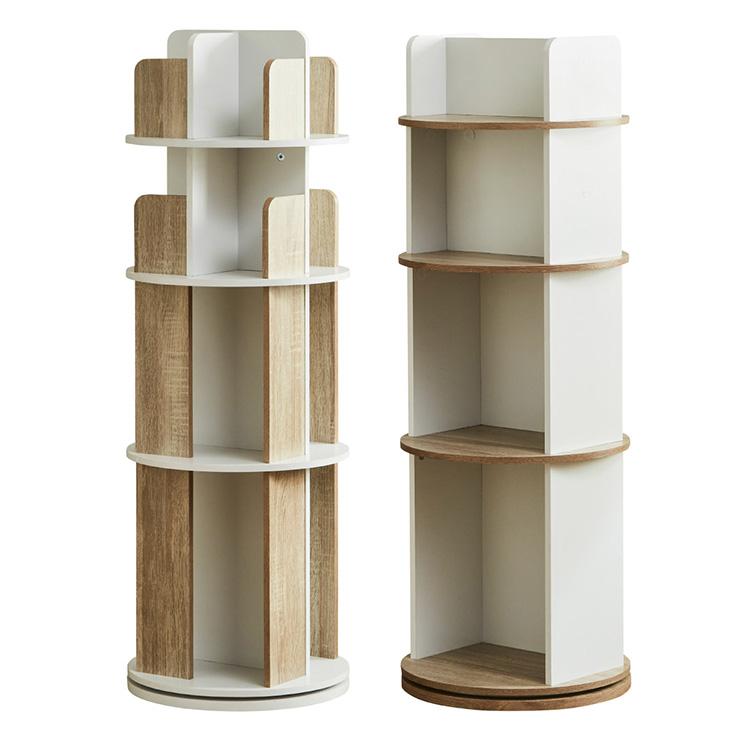 smart-i 【図鑑対応】絵本棚 絵本ラック 回転 スリム 大容量 4段 3段