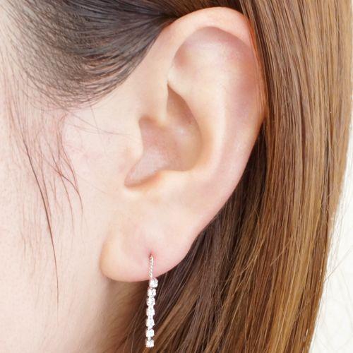 アメリカンピアス レディース チェーンピアス ジプシーピアス短い 光の