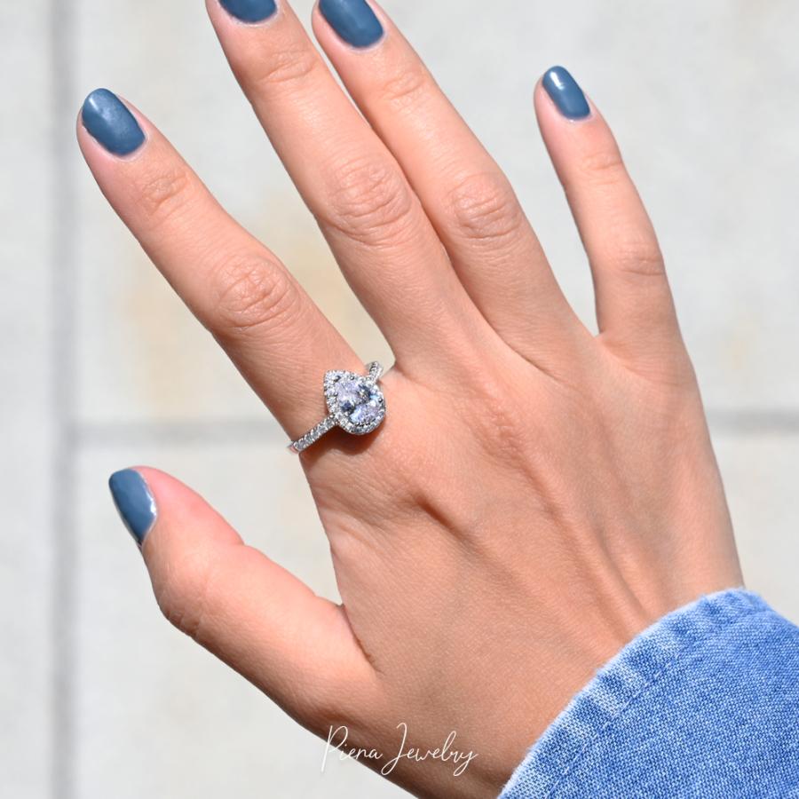 ティアドロップ型リング シルバー925 キュービックジルコニア しずく型