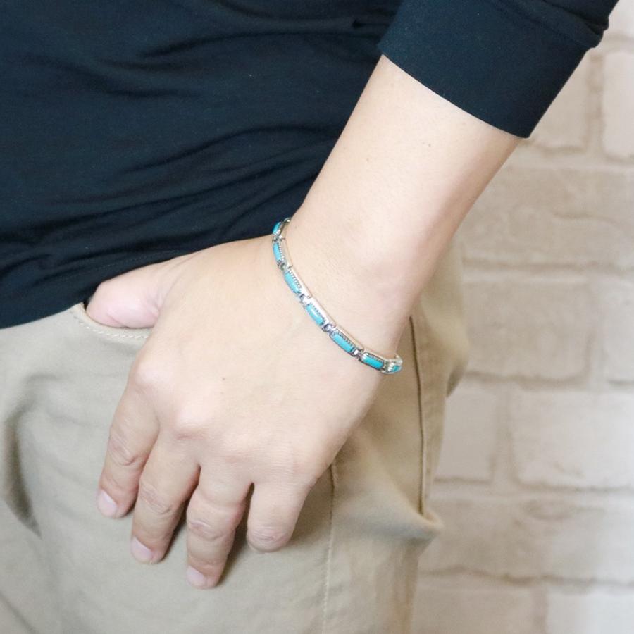 ブレスレット レディース メンズ スクエア ターコイズ シルバー925製