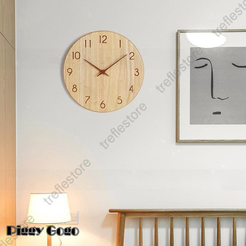 掛け時計 壁掛け時計 木製時計 時計 ナチュラル シンプル 北欧 木目