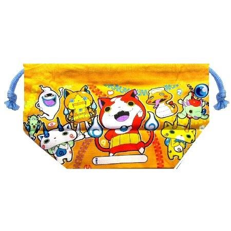 ◇ キャラクター 巾着袋 巾着 妖怪ウォッチ マチ付き （ オレンジ