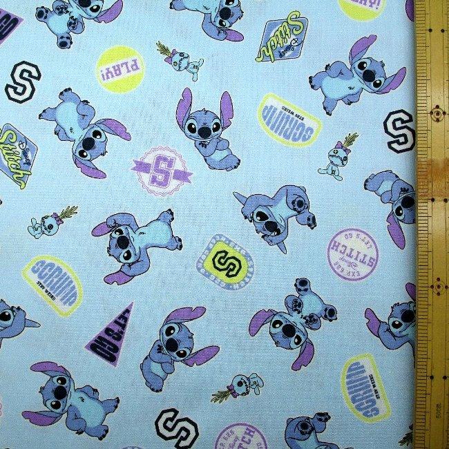 キャラクター 生地 布 スティッチ（ ブルー系 ) 柄番号14（ 2026