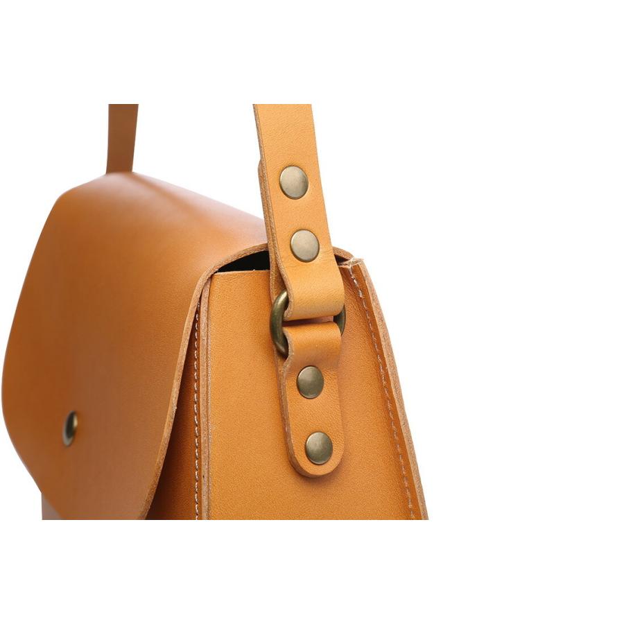 ショルダーバッグ 本革 ヌメ革 ラウンドスクエア イタリアンレザー