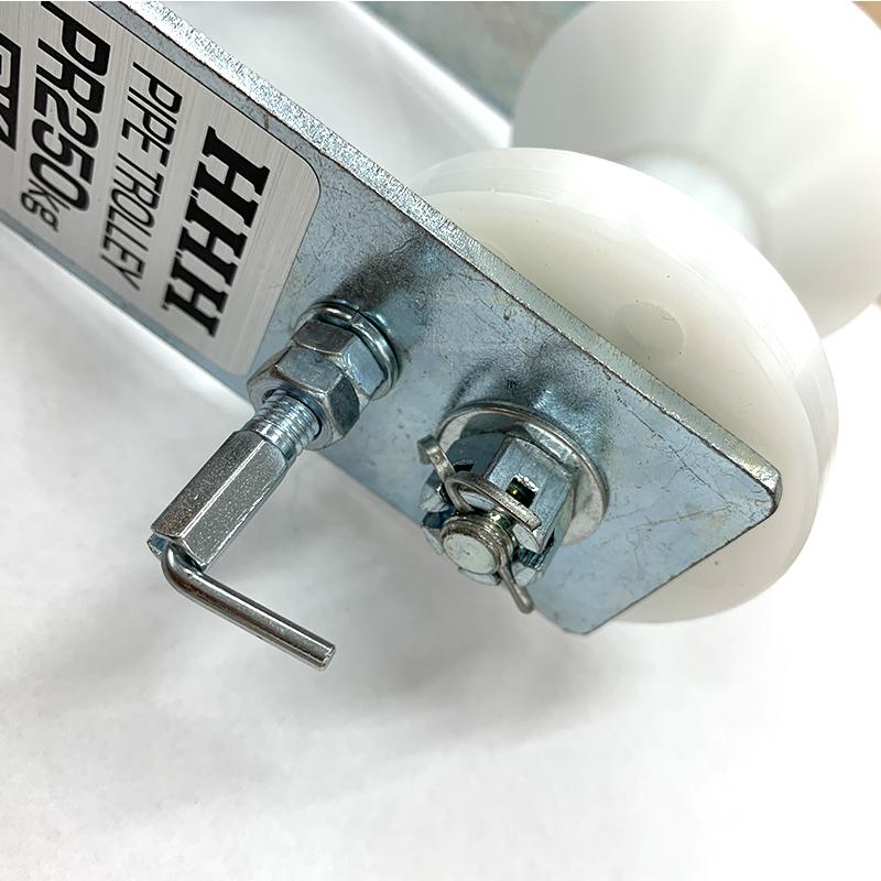 単管パイプトロリー 車輪ロック付 PR250BK 定格荷重250kg 適応パイプ35