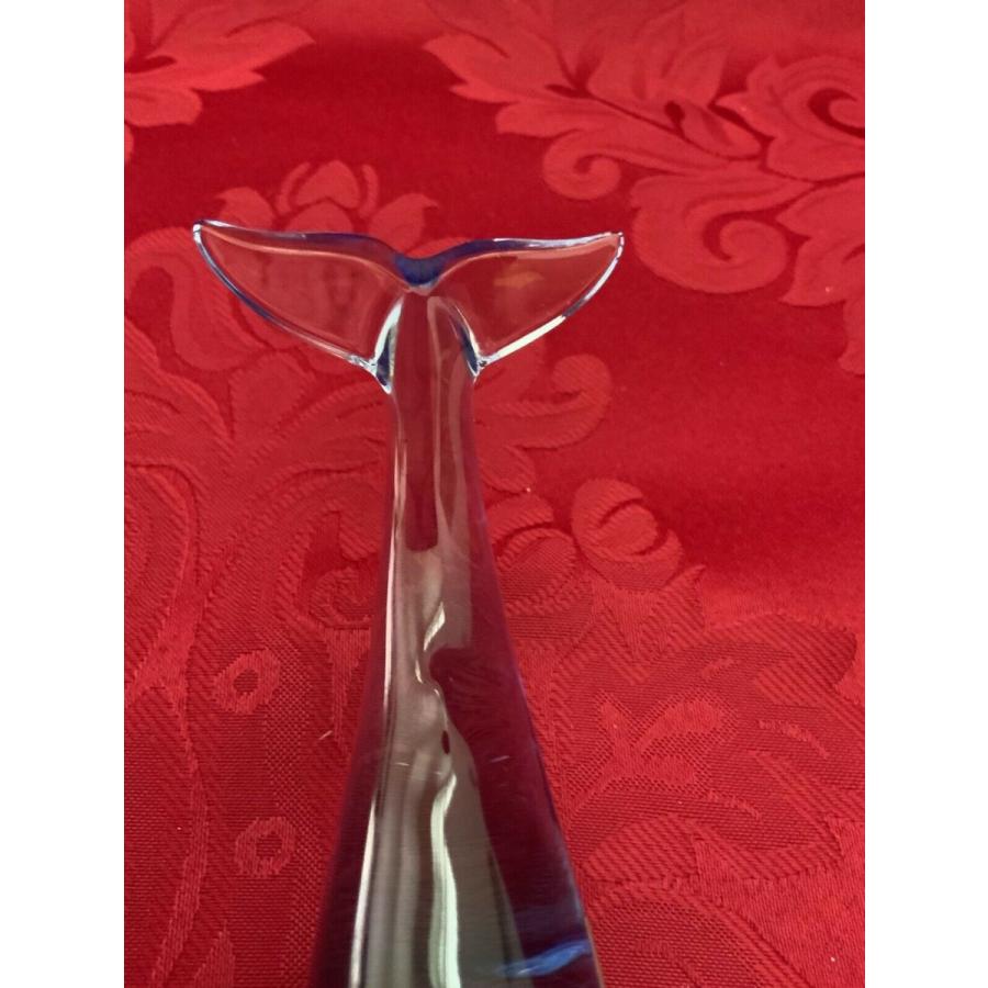 バカラ（Baccarat） 置物 ホエール くじら クリスタル ブルー フィギュ