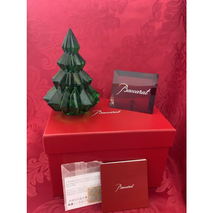 バカラ（Baccarat） 置物 クリスマスツリー ファイアー グリーン