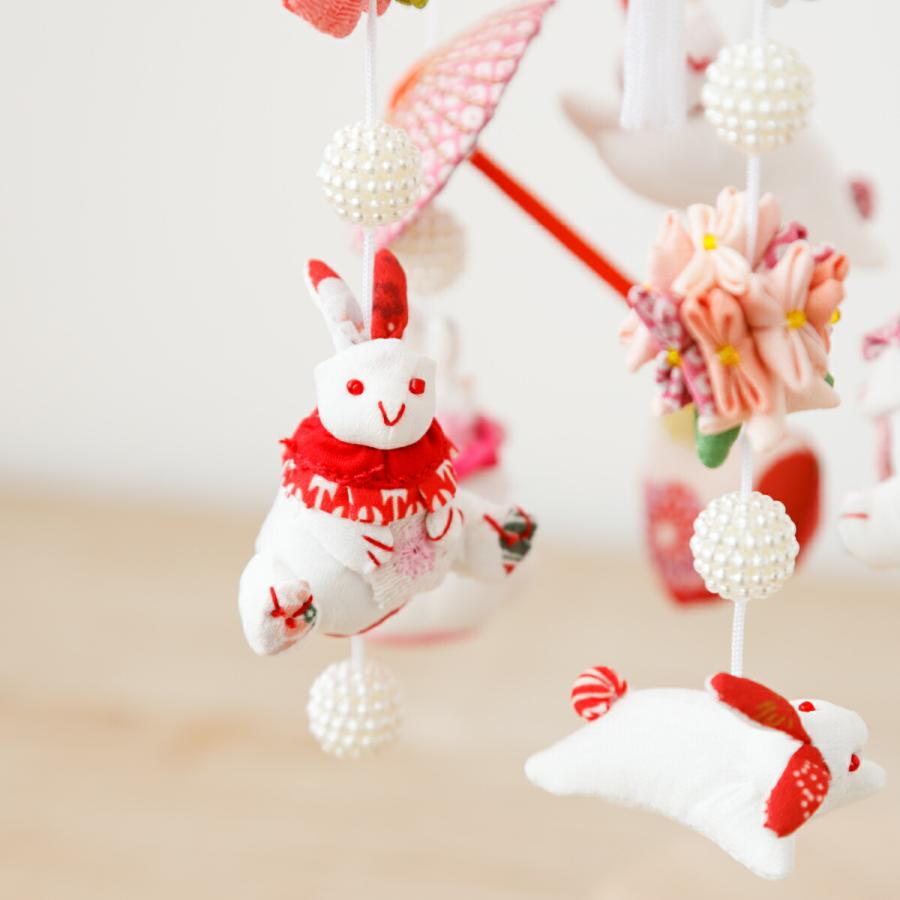 つるし雛 吊るし雛 雛人形 ミニうさぎっ子 ベージュ髪飾付 スタンド付