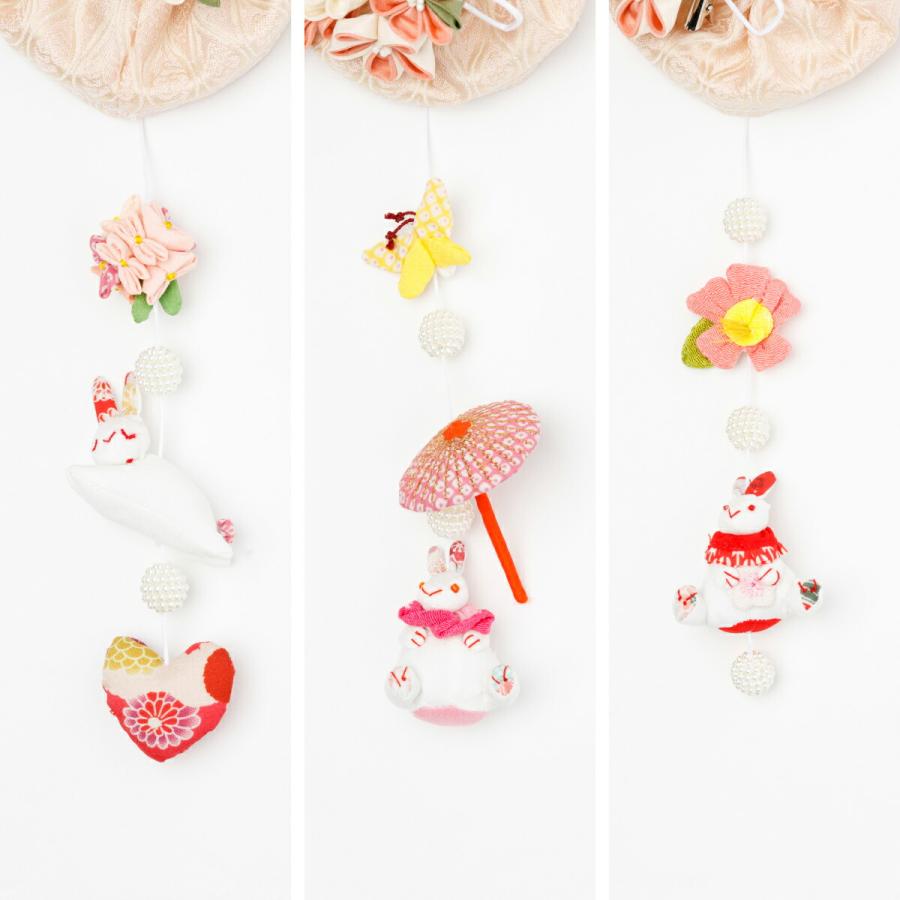 つるし雛 吊るし雛 雛人形 ミニうさぎっ子 ベージュ髪飾付 スタンド付