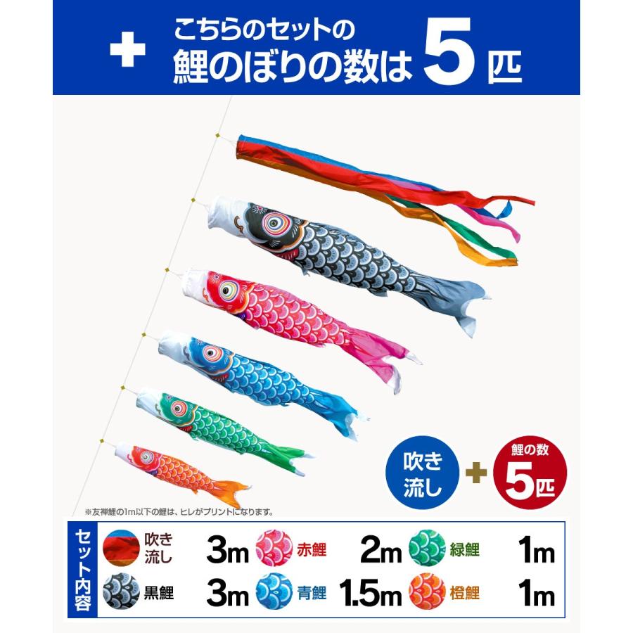 鯉のぼり 庭用 こいのぼり 徳永鯉のぼり 友禅鯉 3m 8点セット 庭園