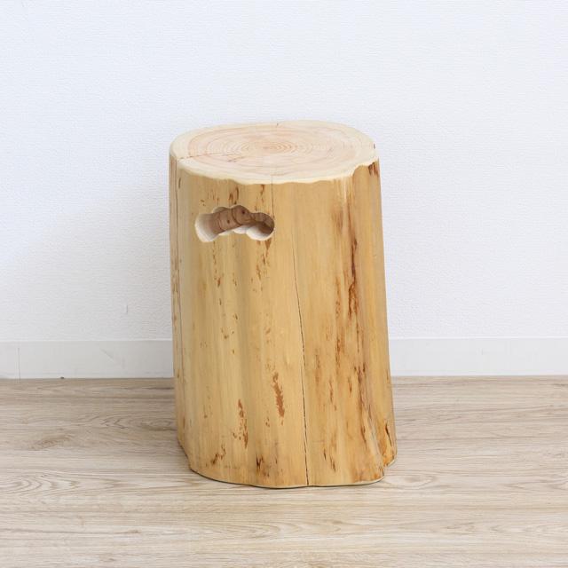 日本製ヒノキ切り株スツール（約W25×D25×H38cm） (檜 ひのき SDGs木材