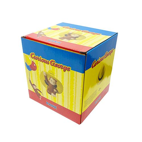 おさるのジョージ 貯金箱 帽子 14757 立体 3D フィギュア 収納 黄色い