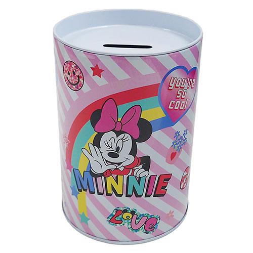 ミニー 貯金箱 ( ピンク／ストライプ ) 17340c ちょきんばこ バンク 缶