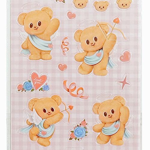 バターベア クリアステッカー ( チェックバック / ピンク ) 20792a