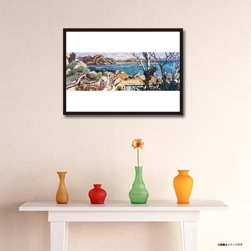 proceedx 名画 絵画ポスター 2039 外房風景/安井曾太郎額フレーム付