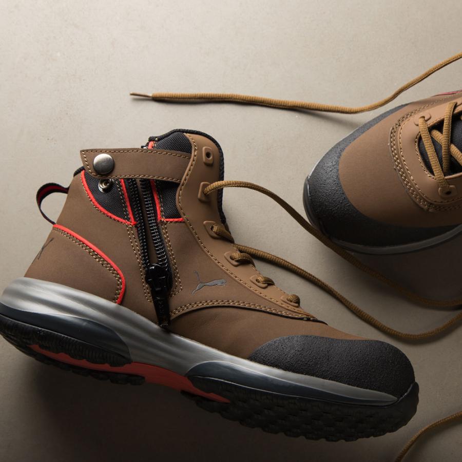 PUMA（プーマ） 安全靴 Rapid Brown Mid Zip ミドル セーフティ