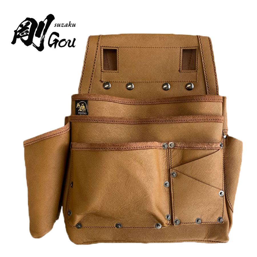FUKURO CLUB ふくろ倶楽部 腰袋 釘袋 朱雀 剛 五型 キャメル SZ-835CM