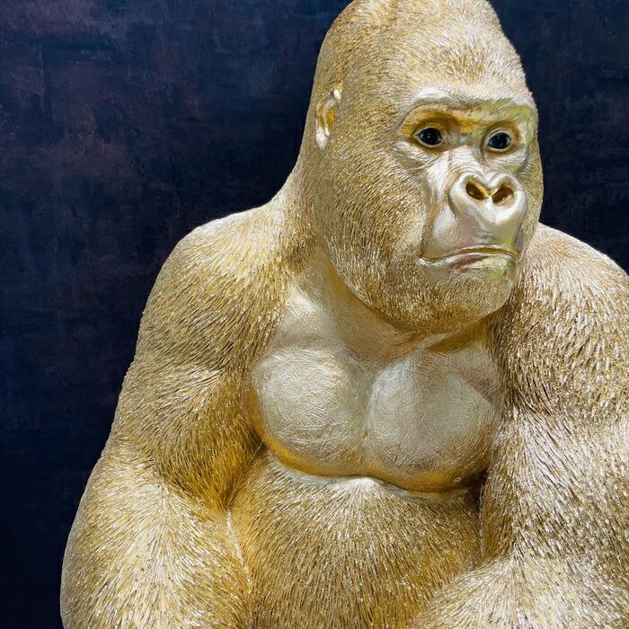 巨大金ゴリラ 置物 オブジェ 身長76cm かわいい 玄関 インテリア 動物