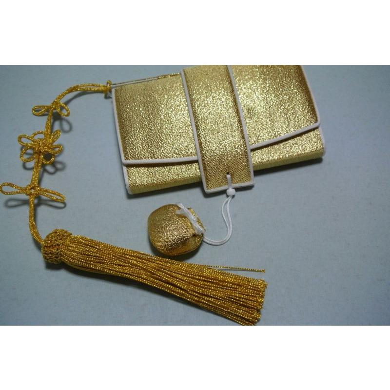 はこせこセット 5点セット 金色 ゴールド 化粧箱入り 懐剣 筥迫 丸ぐけ