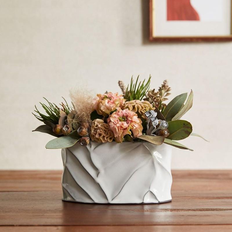 CERAMIC-VASE MODERN merkki メルキ オーバルフラワーベース 178-343
