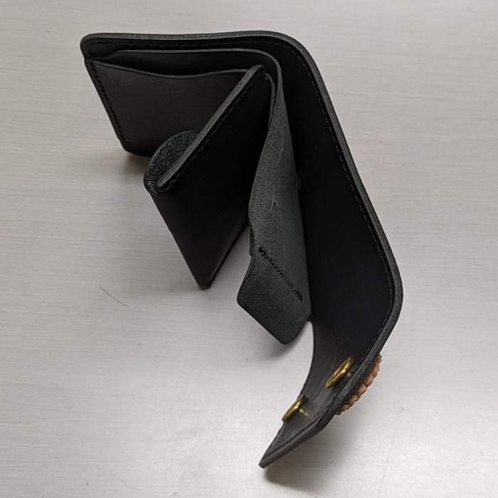 トラッカー】 ミ二ウォレット ブラック ○ 小さい財布 革財布 札入れ