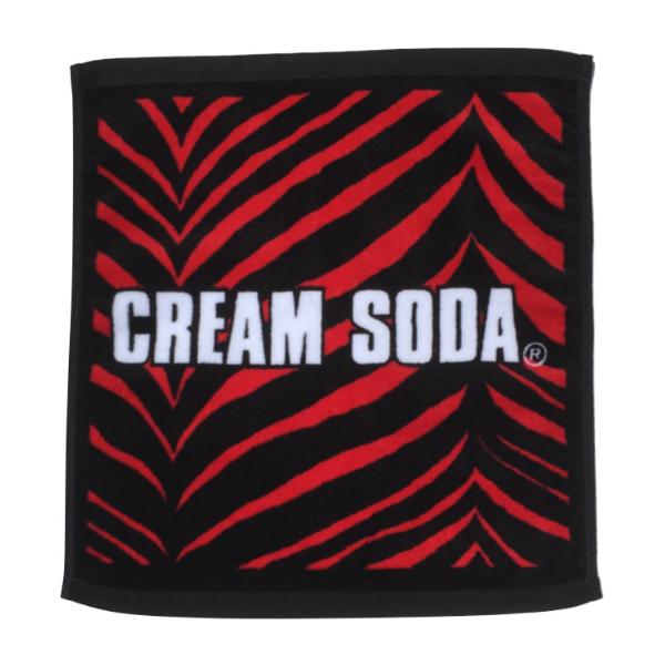 クリームソーダ（CREAM SODA） CSゼブラ柄ハンドタオル レッド