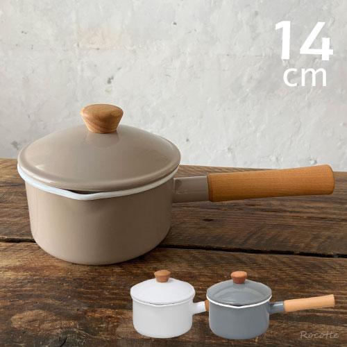 野田琺瑯（noda horo） 鍋 ソースパン クルール 片手鍋 14cm 蓋付き