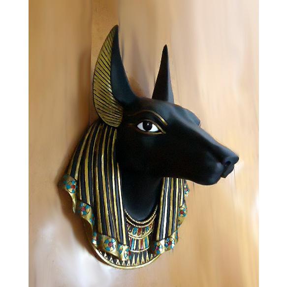 古代エジプトアヌビス神 頭部 彫像インテリア 壁掛け仮面/スフィンクス