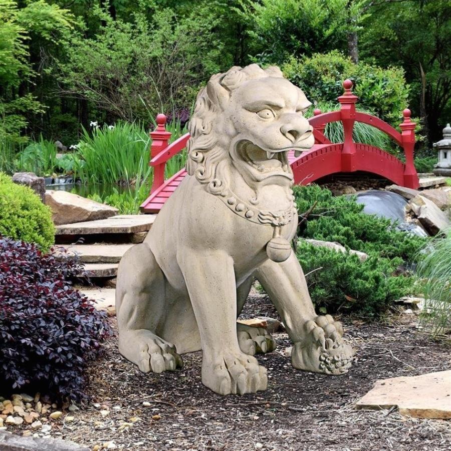 中国 紫禁城 天子諌言の雌狛犬（唐獅子）彫像 彫刻/ 装飾置物 玄関