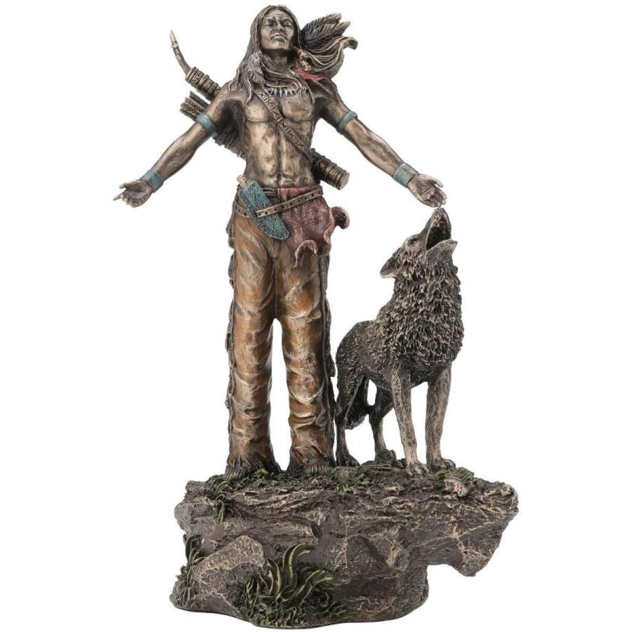 ネイティブ・アメリカン インディアン戦士の祈り 彫刻置物 彫像/ 西部